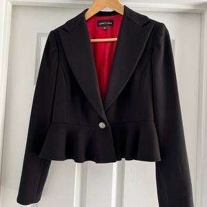 Black Cropped Short Fitted Jacket